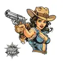 fallout new Vegas cowgirl pinup girl tattoo design idea