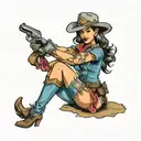 fallout new Vegas cowgirl pinup girl tattoo design idea