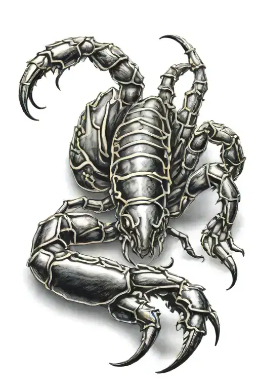 rad scorpion crawling tattoo design idea