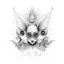 cute fairy tim burton tattoo design idea