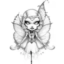 cute fairy tim burton tattoo design idea