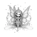 cute fairy tim burton tattoo design idea