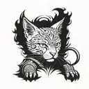 mega fluffy cat warhammer 40K angel knight tattoo design idea