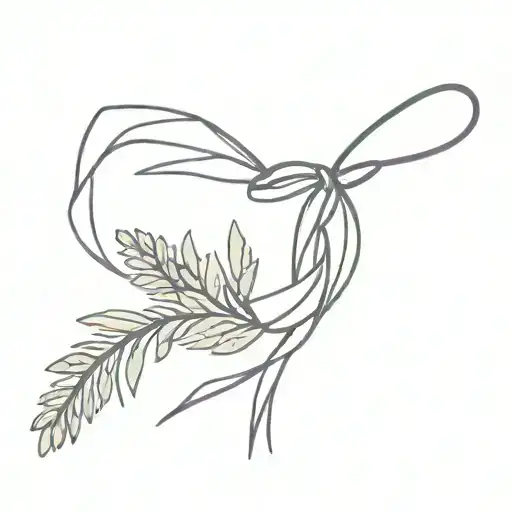 lavender tied with ribbon  tattoo design idea