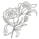 lavender tied with ribbon  tattoo design idea