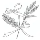 lavender tied with ribbon  tattoo design idea