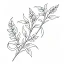 lavender tied with ribbon  tattoo design idea