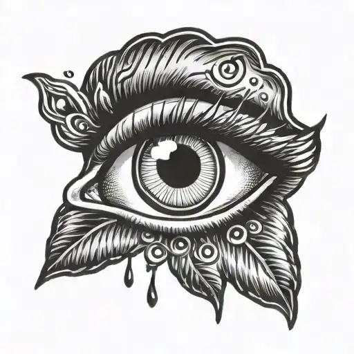 eye with tears tattoo design idea