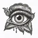 eye with tears tattoo design idea