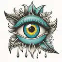 eye with tears tattoo design idea