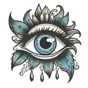 eye with tears tattoo design idea