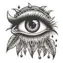 eye with tears tattoo design idea