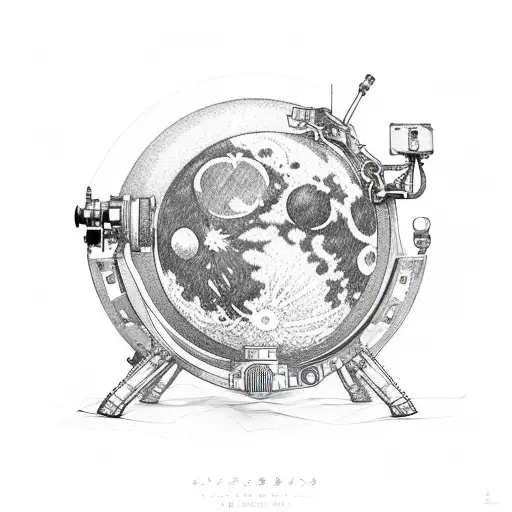 lunar sextant tattoo design idea