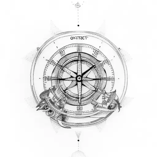old navigation sextant tattoo design idea