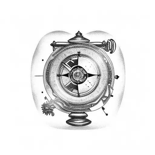 old navigation sextant tattoo design idea