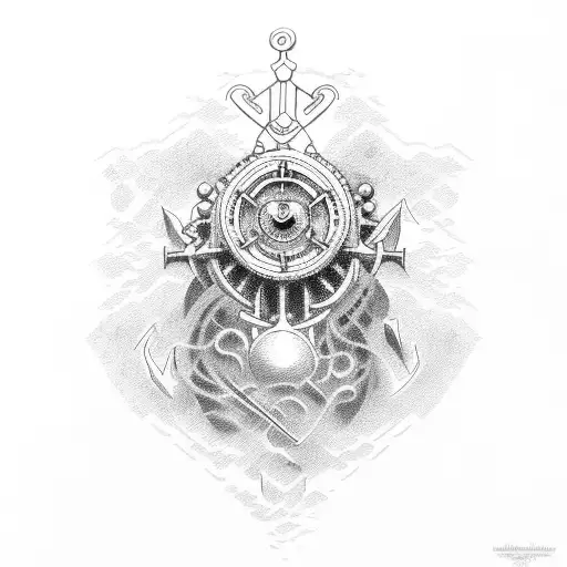 new england gothic nautical tattoo design idea