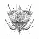 boat and oars nautical tattoo design idea