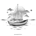 boat and oars nautical tattoo design idea