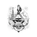 old navigation sextant tattoo design idea