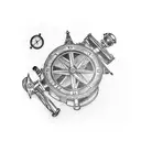 old navigation sextant tattoo design idea