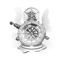 old navigation sextant tattoo design idea