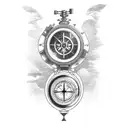 old navigation sextant tattoo design idea