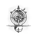 old navigation sextant tattoo design idea