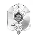 old navigation sextant tattoo design idea