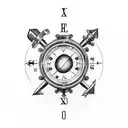 old navigation sextant tattoo design idea
