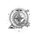 old navigation sextant tattoo design idea
