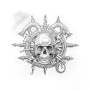 new england gothic nautical tattoo design idea