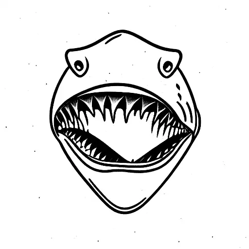 shark mouth tattoo design idea