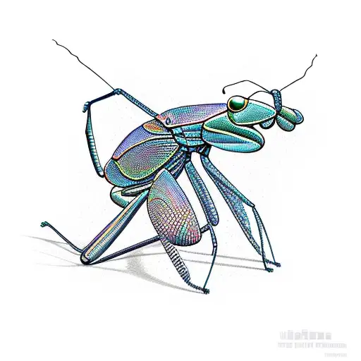 Praying mantis tattoo design idea