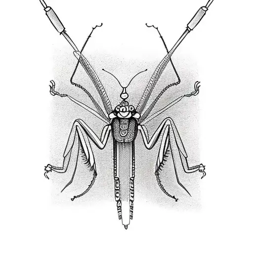 Praying mantis tattoo design idea