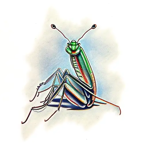 Praying mantis tattoo design idea