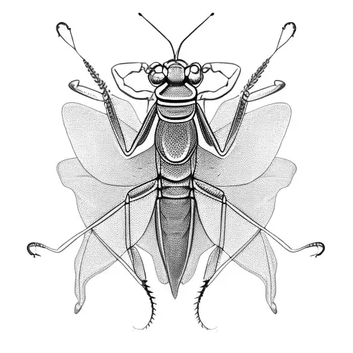 Praying mantis tattoo design idea