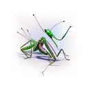 Praying mantis tattoo design idea