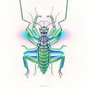 Praying mantis tattoo design idea