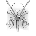 Praying mantis tattoo design idea