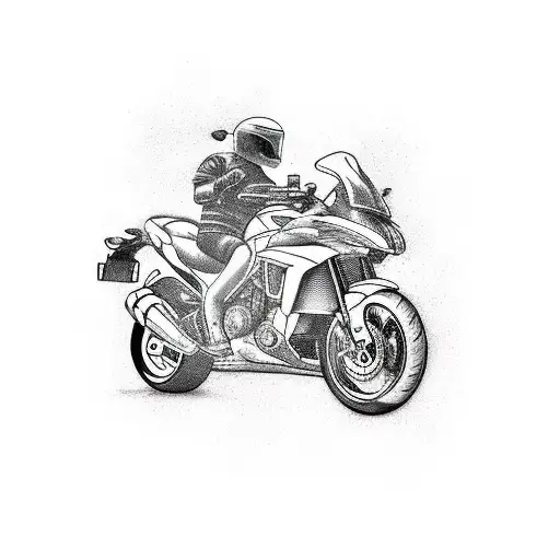 a left shoulder tatoo of a sport motorbike  tattoo design idea