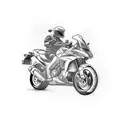 a left shoulder tatoo of a sport motorbike  tattoo design idea