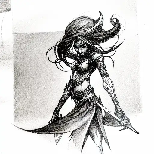  Bow elf tattoo design idea