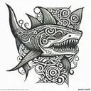 tribal shark tattoo design idea