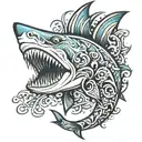 tribal shark tattoo design idea