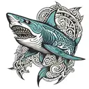 tribal shark tattoo design idea