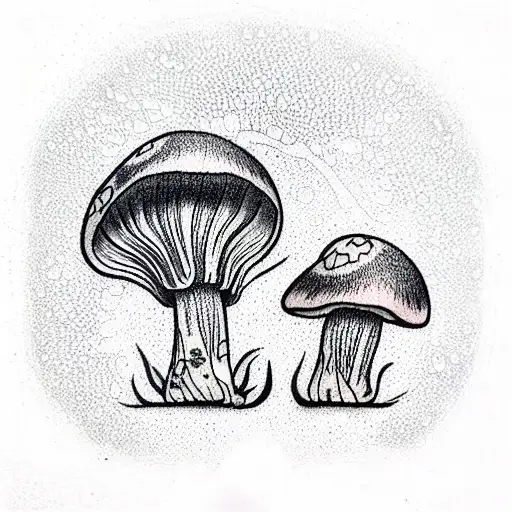 mushroom tattoo design idea