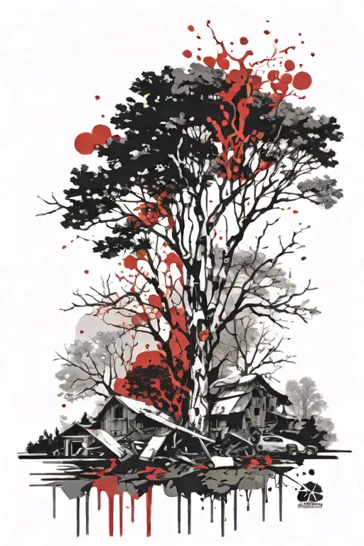 blackout Aspen tree  tattoo design idea