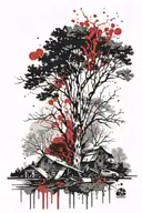 blackout Aspen tree  tattoo design idea