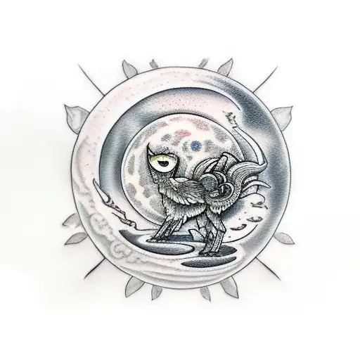 moon hecate tattoo design idea