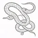 snake, metal element tattoo design idea